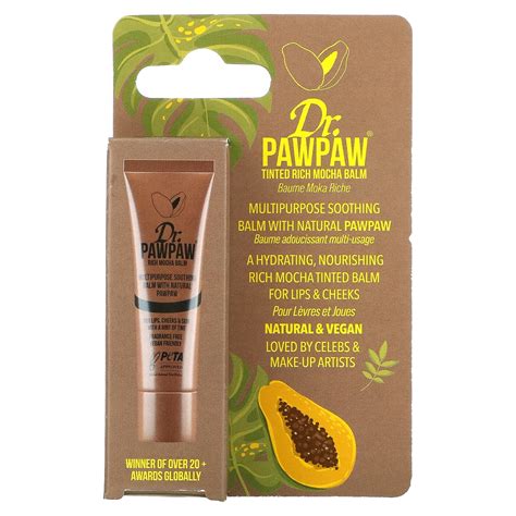 Dr Pawpaw Multipurpose Soothing Balm With Natural Pawpaw Rich Mocha 0 33 Fl Oz 10 Ml