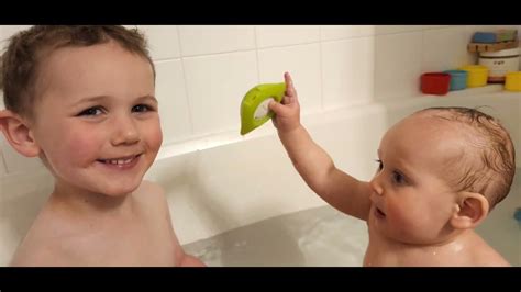 Aiden And Bellas First Bath Together Youtube