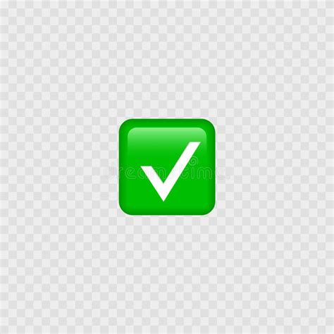 Green Check Mark Emoji Icon Isolated Stock Vector Illustration Of