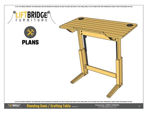 These free diy desk plans will give you everything you need to successfully build a desk for your office or any other space in your home where you need an area to work or create. Lift Bridge Standing Desk / Drafting Table Plans - Lift ...