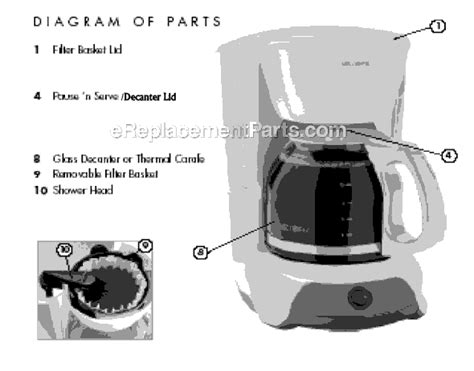 Mr Coffee Vb12 Parts List And Diagram