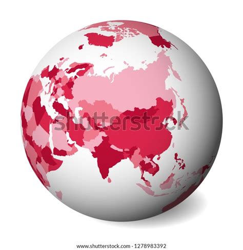 Blank Political Map Asia 3d Earth Stock Vector Royalty Free