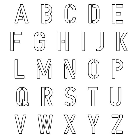 Downloadable Free Printable Alphabet Stencils Templates 50mm Alphabet