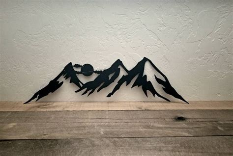 Mountains Metal Wall Art Mountain Landscape Mural For Etsy Canada