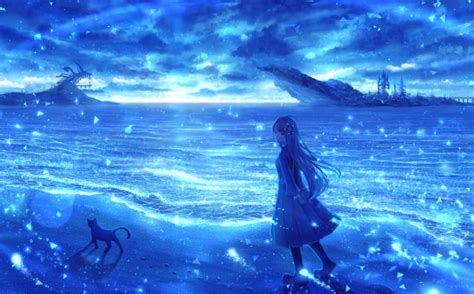 Download 1932x1200 Anime Girl Seascape Smiling