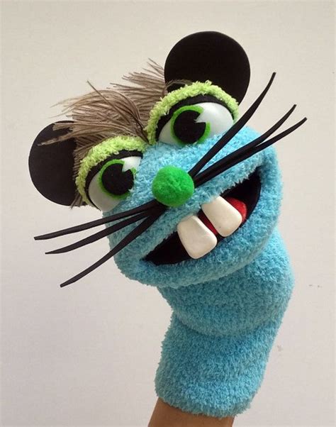 Mouse Hand Puppet Sock Puppet With Moving Mouth Fun And Etsy Sock