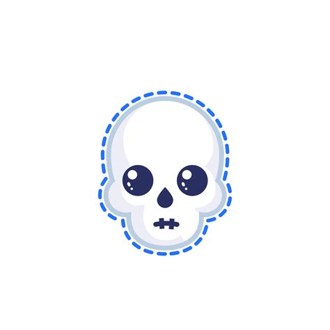 Cute Skull Vector Sticker Design 2492033 Vector Art At Vecteezy