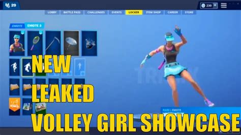 Fortnite Leaked Volly Girl Showcase New Leaked Volley Girl Showcase In Fortnite Br Youtube