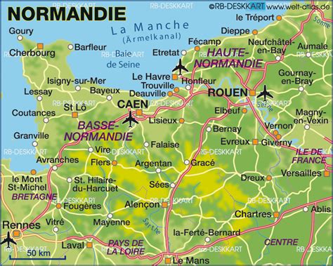 Frankrike Karta Normandie Karta