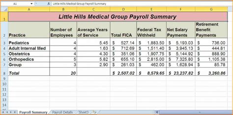 Payroll Spreadsheet For Small Business — Db