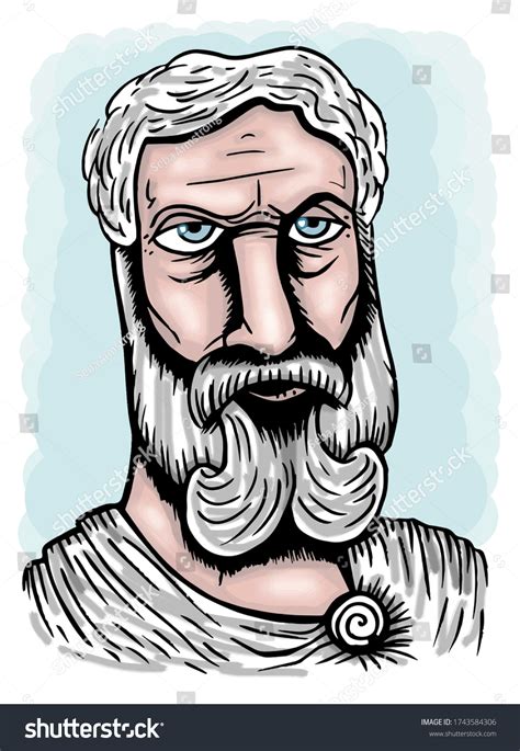 Cartoon Greek Historian Herodotus Stock Illustration 1743584306