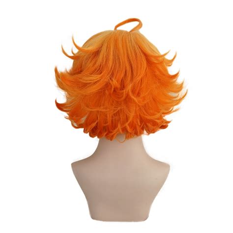 The Promised Neverland Emma Orange Short Wig Cosplay Costume Yakusoku