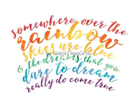 Somewhere Over The Rainbow Wall Art Printable Rainbow Etsy