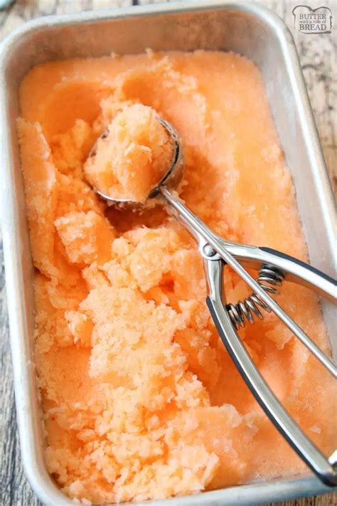 Easy Orange Sherbet Butter With A Side Of Bread Recipe With Sweet Condensed Milk Homemade