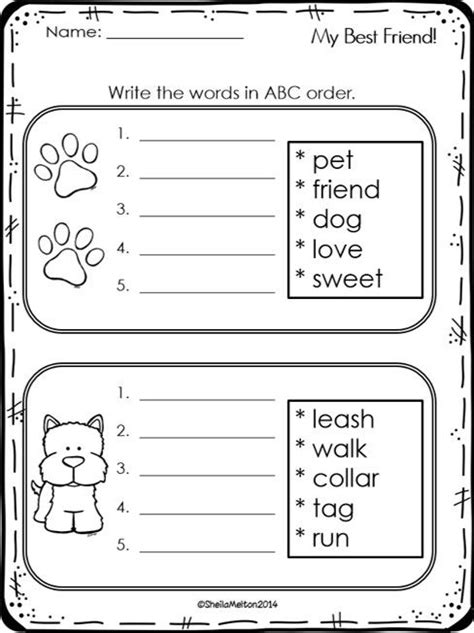Abc Order Freebie Directions Students Will Look At The Words On The
