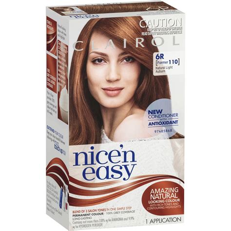 Clairol Nice N Easy 6r Natural Light Auburn Each Woolworths