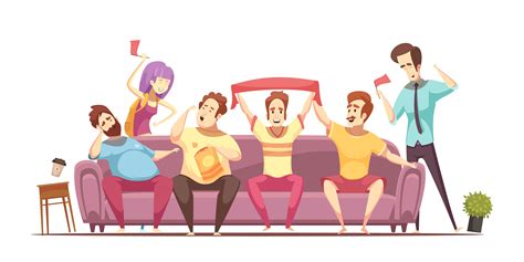 Sedentary Lifestyle Retro Cartoon Design 470565 Vector Art At Vecteezy