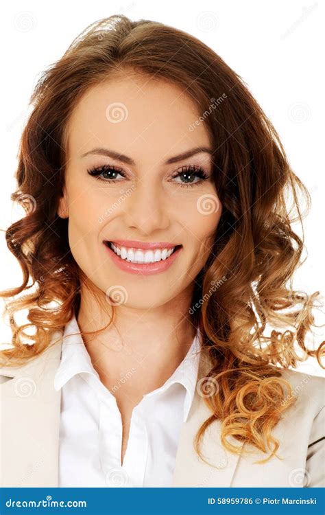 Beautiful Smiling Businesswoman Stock Photo Image Of Happy Hair