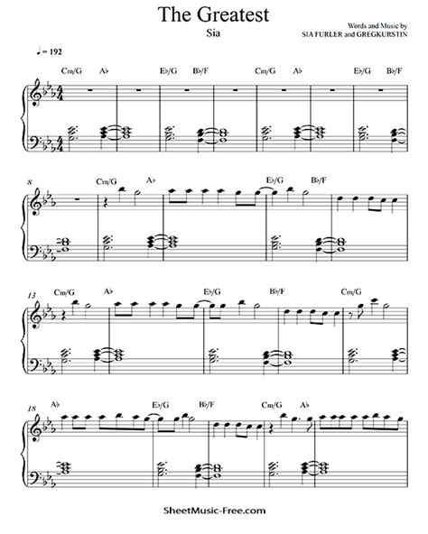 Can't you really think of a better classical piece on piano? The Greatest Sheet Music Sia Piano Sheet Music | ♪ SHEETMUSIC-FREE.COM