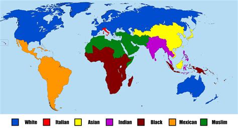 Ethnic Map Of The World Topographic Map