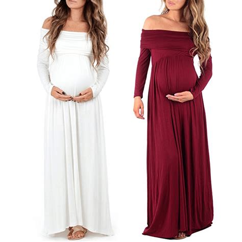 Buy New Maternity Dress For Photo Shoot Maxi Clothes Maternity Gown Split Front