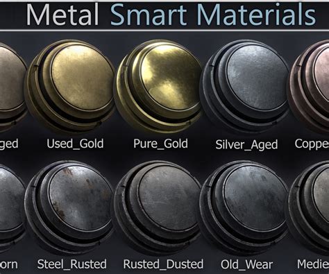 Artstation Metals 10 Smart Materials Game Assets