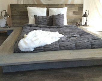weathered driftwood finish platform bed base ca king