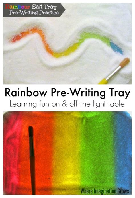 Rainbow Salt Tray For Pre Writing Skills Practice Where Imagination Grows