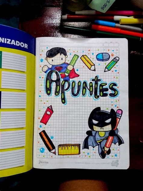 Carátulas Portadas De Cuadernos De Apuntes Para Niños Superman Y