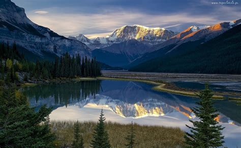 Jezioro Góry Odbicie Piękne Tapety Na Twój Pulpit Alberta Canada