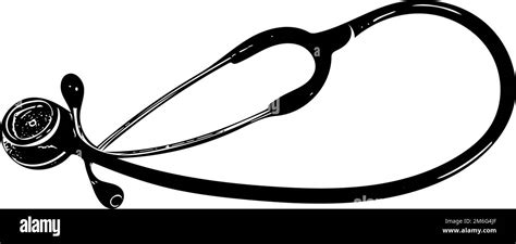 Medical Stethoscope Vector Illustration In Black Stock Vector Image
