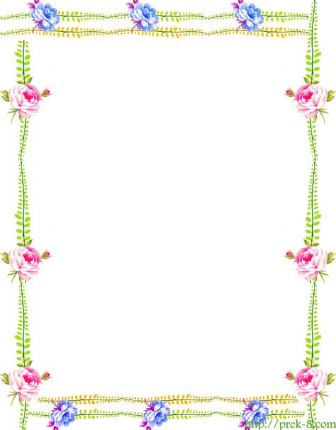 Flower Border Design A4 Size Paper Clip Art Library