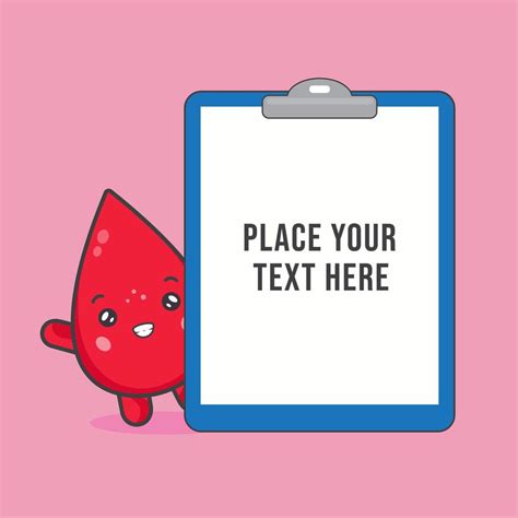Cute Blood Character And Blank Clipboard 1105636 Vector Art At Vecteezy