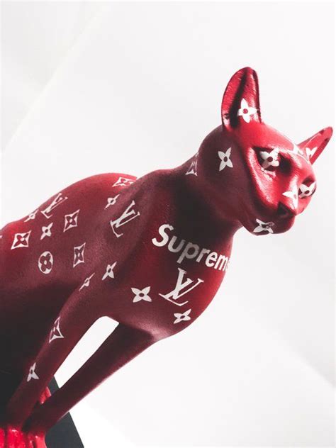 The official instagram account of louis vuitton. Louis Vuitton Supreme inspired custom Cat Sculpture ...