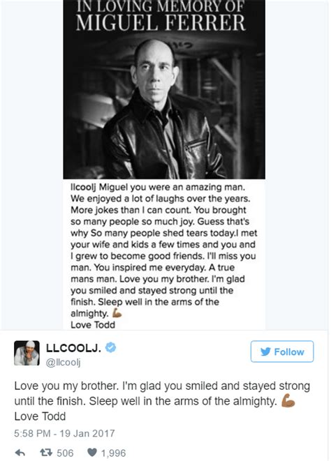 Miguel Ferrer Star Of Ncis Los Angeles Dies Ll Cool J Reacts