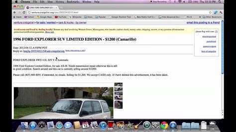 Craigslist Ventura County Used Cars Trucks And Suvs For Sale By