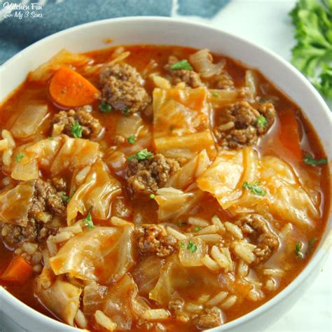 Cabbage Roll Soup Recipe Kitchen Fun With My 3 Sons