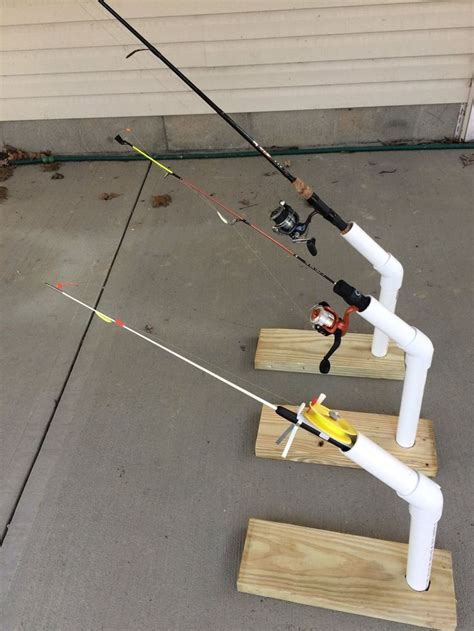 Make a diy fishing rod holder with wood or pvc under $10. DIY ICE ROD HOLDER — Joe Miller Outdoors in 2020 | Ice fishing diy, Ice fishing rod holders ...