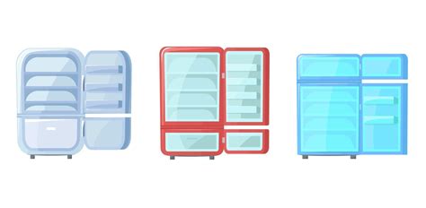 Conjunto De Nevera Vacía Abierta Gratis Diferentes Refrigeradores