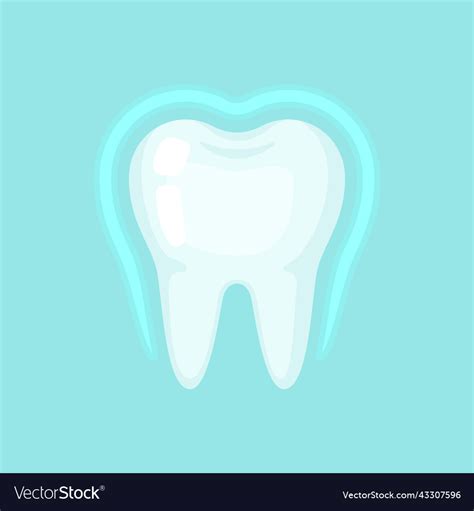 Shining Protected Tooth Cute Colorful Icon Vector Image