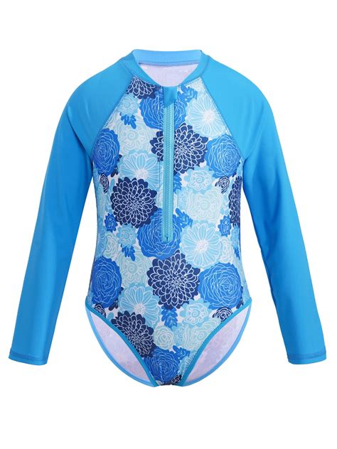 Girls Tween Long Sleeve Rash Guard Upf 50 Sun Shirt Hawaiian Lilly