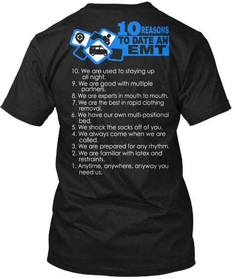 10 Reason To Date An Emt Funny T Shirt For Men Women Mens Tshirts