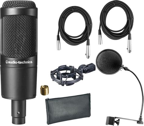Audio Technica At2035 Wshock Mount Pop Filter And 2 20 Xlr