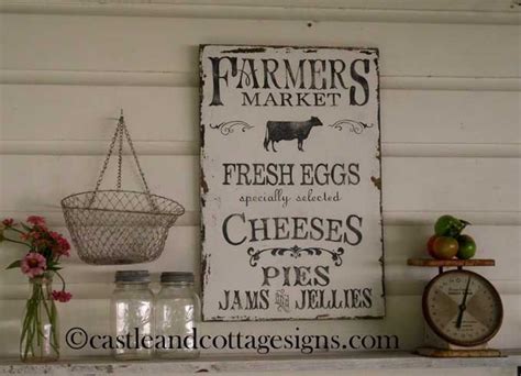 Farmhouse Vintage Farmers Market Sign By Castleandcottage On Etsy