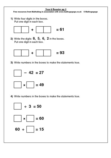 Addition And Subtraction Multiplication And Division Review Worksheet
