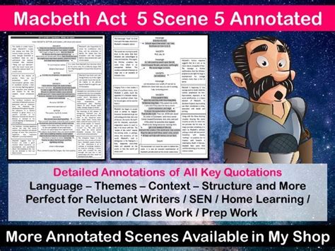 Macbeth Act 5 Scene 5 Annotated Teaching Resources
