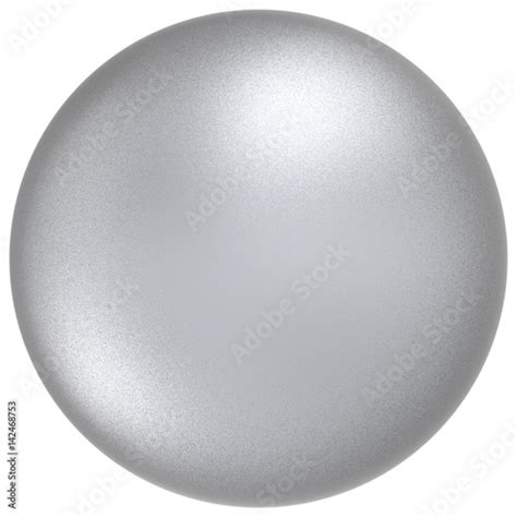 White Sphere Round Silver Button Ball Basic Matted Metallic Circle