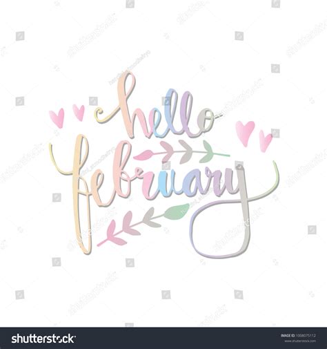 Hello February Hand Lettering Stock Vector Royalty Free 1008075112