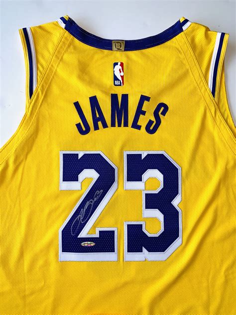 Lebron James Autographed Los Angeles Lakers Jersey Gold The