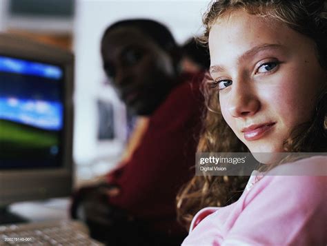 Teenage Girl In Class Smiling Portrait Closeup Bildbanksbilder Getty